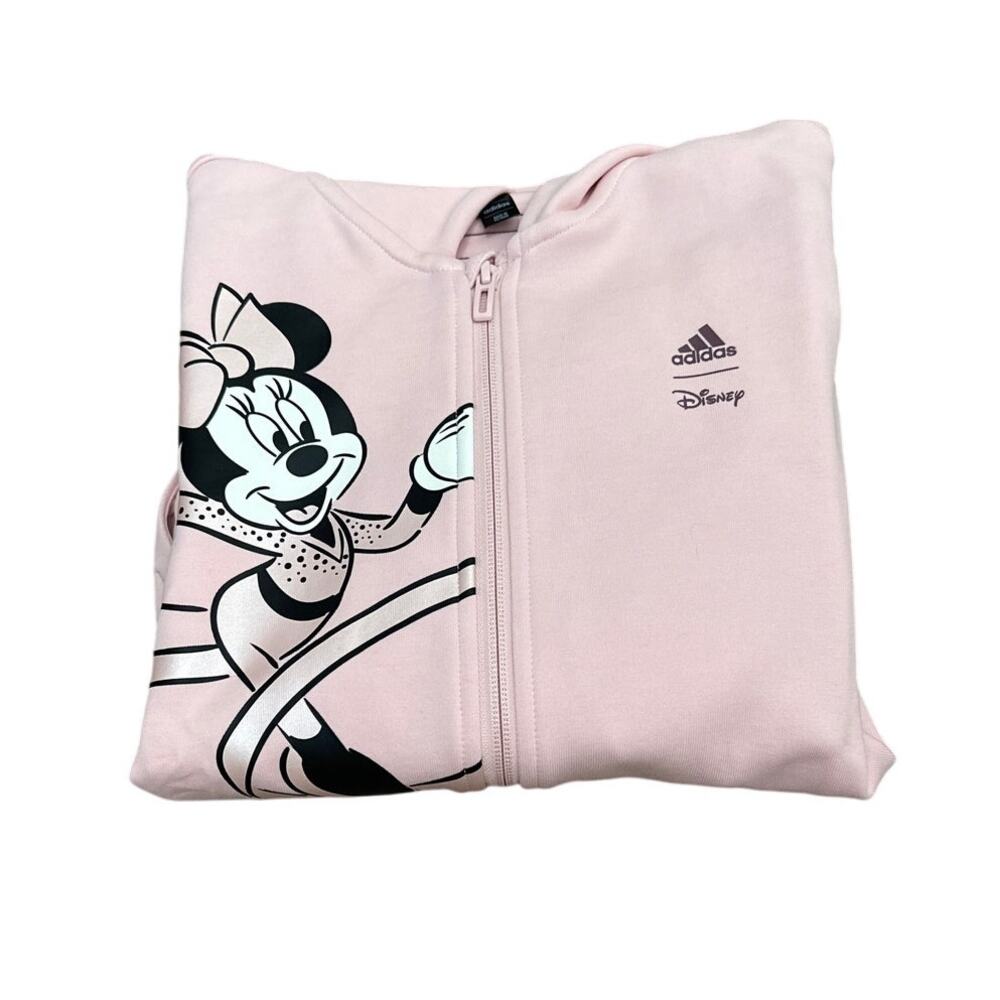 Adidas Disney Minnie Mouse Girls Hoodie Track Top Jacket Small S Pink New NWT